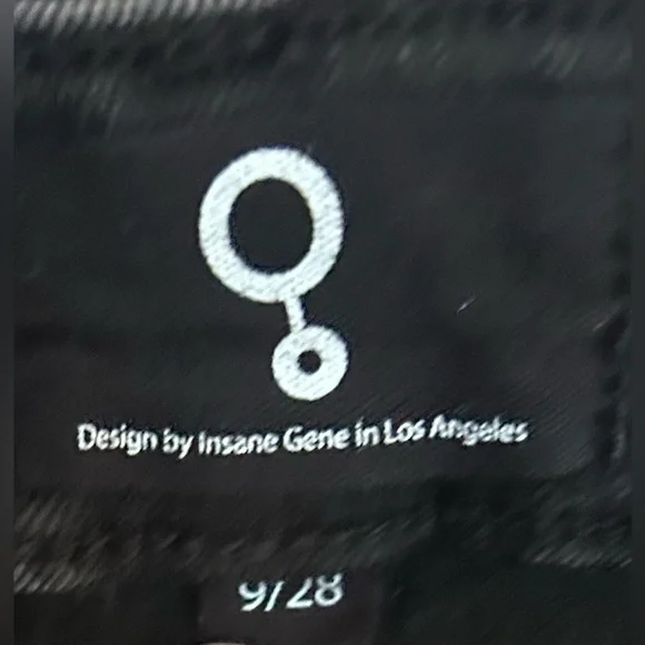 Insane Gene LA Women High Rise Flare Jeans sz 9/28 Black Raw Hem Boho Festival - Picture 6 of 9